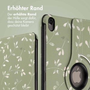 iMoshion 360° drehbare Design Klapphülle für das iPad Air 5 (2022) / Air 4 (2020) - Green Flowers
