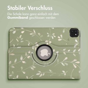 iMoshion 360° drehbare Design Klapphülle für das iPad Pro 11 (2018 - 2022) - Green Flowers