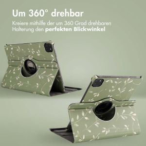 iMoshion 360° drehbare Design Klapphülle für das iPad Pro 11 (2018 - 2022) - Green Flowers
