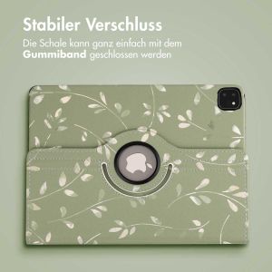 iMoshion 360° drehbare Design Klapphülle für das iPad Pro 12.9 (2018 / 2020 / 2021 / 2022) - Green Flowers