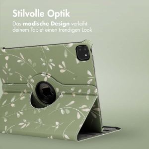 iMoshion 360° drehbare Design Klapphülle für das iPad Pro 12.9 (2018 / 2020 / 2021 / 2022) - Green Flowers