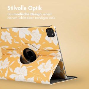 iMoshion 360° drehbare Design Klapphülle für das iPad Pro 12.9 (2018 / 2020 / 2021 / 2022) - Yellow Flowers