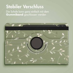 iMoshion 360° drehbare Design Klapphülle für das Samsung Galaxy Tab S9 Plus - Green Flowers
