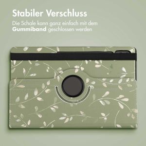 iMoshion 360° drehbare Design Klapphülle für das Samsung Galaxy Tab S9 Ultra - Green Flowers