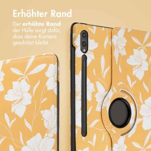 iMoshion 360° drehbare Design Klapphülle für das Samsung Galaxy Tab S9 Ultra - Yellow Flowers