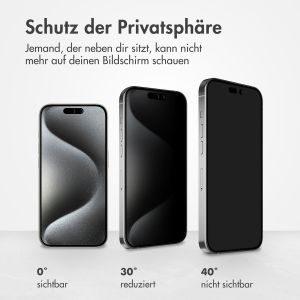Accezz Privacy Displayschutz aus gehärtetem Glas für das iPhone 15 Pro Max