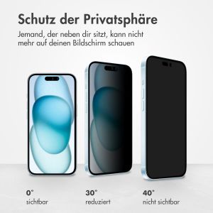 Accezz Privacy Displayschutz aus gehärtetem Glas für das iPhone 15 Plus