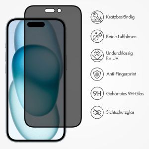 Accezz Privacy Displayschutz aus gehärtetem Glas für das iPhone 15 Plus