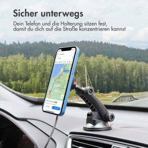 Accezz Handyhalterung für das Auto - MagSafe - Kabelloses Ladegerät - Universell - Armaturenbrett und Windschutzscheibe - Schwarz