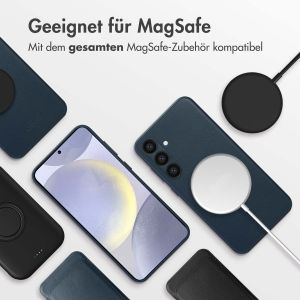 Accezz MagSafe Leather Backcover für das Samsung Galaxy S24 Plus - Nightfall Blue