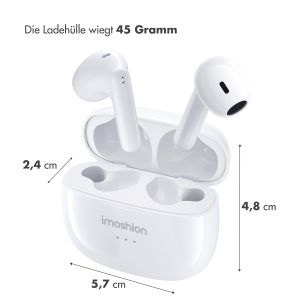 iMoshion Aura Earbuds – Kabellose Kopfhörer – Kabellose Bluetooth-Kopfhörer – Weiß
