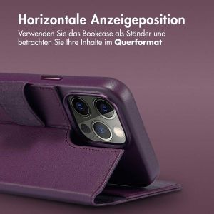 Accezz 2-in-1 Klapphülle aus Leder mit MagSafe für das iPhone 15 Pro Max - Heath Purple