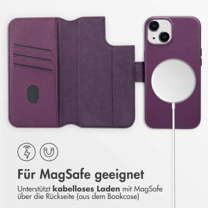 Accezz 2-in-1 Klapphülle aus Leder mit MagSafe für das iPhone 14 - Heath Purple