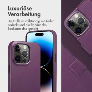 Accezz 2-in-1 Klapphülle aus Leder mit MagSafe für das iPhone 14 Pro - Heath Purple