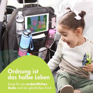 iMoshion Auto Organizer für Kinder – 9 Fächer - Inklusive Tablet-Halter - Zweier-Set – Schwarz