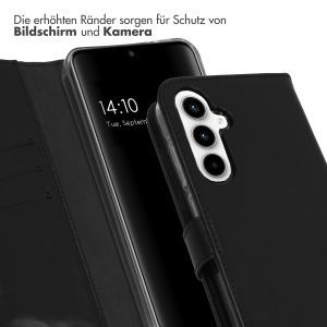 Selencia Echtleder Klapphülle für das Samsung Galaxy A55 - Schwarz