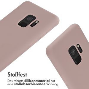iMoshion Silikonhülle mit Band für das Samsung Galaxy S9 - Sand Pink