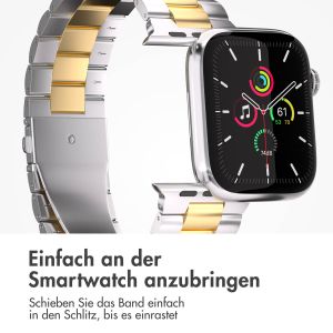 iMoshion Edelstahlarmband für das Apple Watch Series 1-9 / SE / Ultra (2) - 42/44/45/49 mm - Silber / Gold