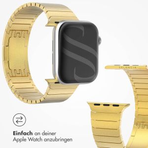 Selencia Gliederarmband aus Edelstahl für die Apple Watch Series 1-9 / SE – 38/40/41 mm – Gold