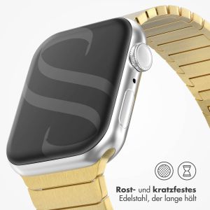 Selencia Gliederarmband aus Edelstahl für die Apple Watch Series 1-9 / SE – 38/40/41 mm – Gold