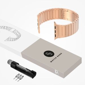Selencia Gliederarmband aus Edelstahl für die Apple Watch Series 1-9 / SE – 38/40/41 mm – Roségold