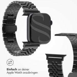Selencia Jubilee-Edelstahlarmband für die Apple Watch Series 1-9 / SE / Ultra (2) - 42/44/45/49 mm - Schwarz
