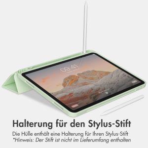 Accezz Smarte Klapphülle aus Silikon für das iPad Air 5 (2022) / iPad Air 4 (2020) - Hellgrün