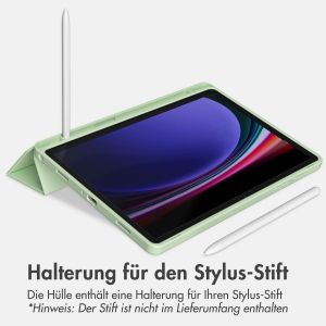 Accezz Smarte Klapphülle aus Silikon für das Samsung Galaxy Tab A9 Plus - Hellgrün