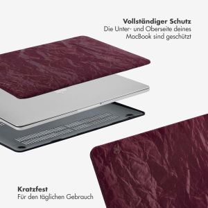 Selencia Cover mit Samtoberfläche für das MacBook Air 13 Zoll (2018-2020) - A1932 / A2179 / A2337 - Dunkelrot