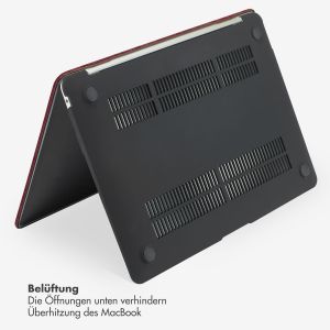 Selencia Cover mit Samtoberfläche für das MacBook Air 13 Zoll (2022) / Air 13 Zoll (2024) M3 chip - A2681 / A3113 - Dunkelrot