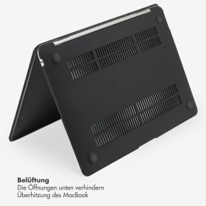 Selencia Cover mit Samtoberfläche für das MacBook Air 15 Zoll (2023) / Air 15 Zoll (2024) M3 chip - A2941 / A3114 - Schwarz