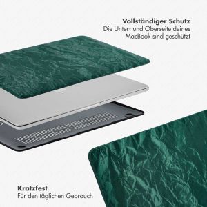Selencia Cover mit Samtoberfläche für das MacBook Air 15 Zoll (2023) / Air 15 Zoll (2024) M3 chip - A2941 / A3114 - Dunkelgrün
