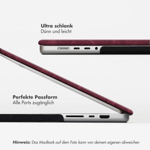 Selencia Cover mit Samtoberfläche für das MacBook Pro 16 Zoll (2021) / Pro 16 Zoll (2023) M3 chip - A2485 / A2780 / A2919 - Dunkelrot
