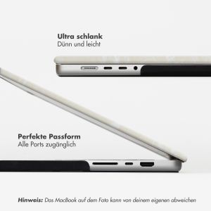 Selencia Cover mit Samtoberfläche für das MacBook Pro 16 Zoll (2021) / Pro 16 Zoll (2023) M3 chip - A2485 / A2780 / A2919 - Beige