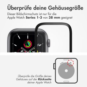 Accezz 2x Displayschutzfolie mit Applikator für die Apple Watch Series 1-3 - 38 mm