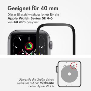 Accezz 2x Displayschutzfolie mit Applikator für die Apple Watch Series 4-6 / SE - 40 mm