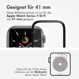 Accezz 2x Displayschutzfolie mit Applikator für die Apple Watch Series 7-9 - 41 mm