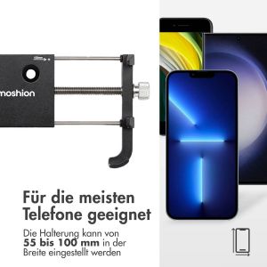 iMoshion Handyhalterung für Fahrrad und Motorrad - Aluminium - Leicht - Verstellbar - Schwarz