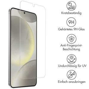 Accezz Vollflächige Schutzfolie aus gehärtetem Glas mit Applikator für das Samsung  Galaxy S24 Ultra - Transparent