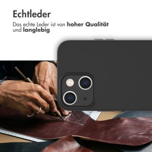 Accezz Leather Backcover mit MagSafe für das iPhone 15 Plus - Schwarz