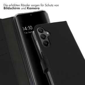 Selencia Echtleder Klapphülle für das Samsung Galaxy A15 (5G/4G) - Schwarz