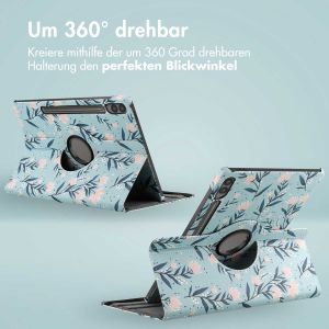 iMoshion 360° drehbare Design Klapphülle für das Samsung Galaxy Tab S9 FE Plus - Flowers