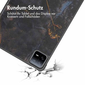 iMoshion Design Trifold Klapphülle für das Xiaomi Pad 6 / 6 Pro - Black Marble