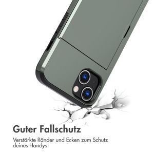 iMoshion Backcover mit Kartenfach für das iPhone 13 - Dunkelgrün