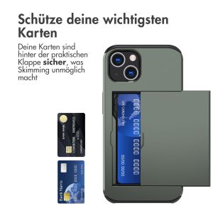 iMoshion Backcover mit Kartenfach für das iPhone 13 - Dunkelgrün
