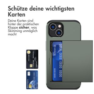 iMoshion Backcover mit Kartenfach für das iPhone 15 - Dunkelgrün