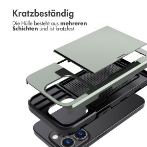 iMoshion Backcover mit Kartenfach für das iPhone 15 Pro - Dunkelgrün