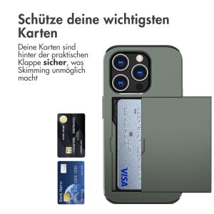 iMoshion Backcover mit Kartenfach für das iPhone 15 Pro - Dunkelgrün