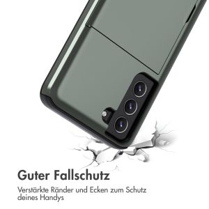 iMoshion Backcover mit Kartenfach für das Samsung Galaxy S21 FE - Dunkelgrün
