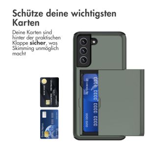 iMoshion Backcover mit Kartenfach für das Samsung Galaxy S21 FE - Dunkelgrün